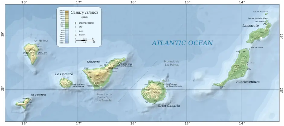 Canary Islands Map canary islands map