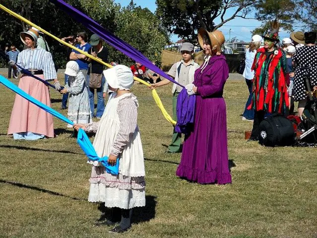 dancing around a maypole