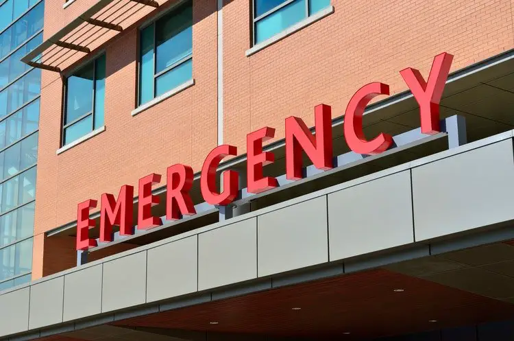 Emergency signage of a hospital