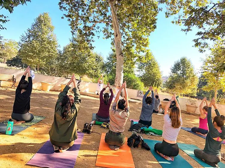 Yoga on the mountain