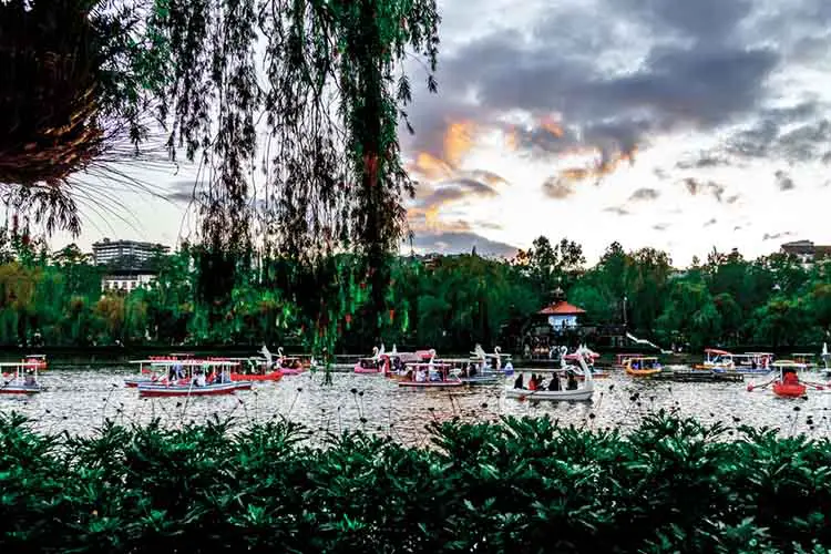 Burnham Park BAGUIO, PHILIPPINES - Dec 20, 2016: Group of boats in Burnham Park Baguio City, Philippines