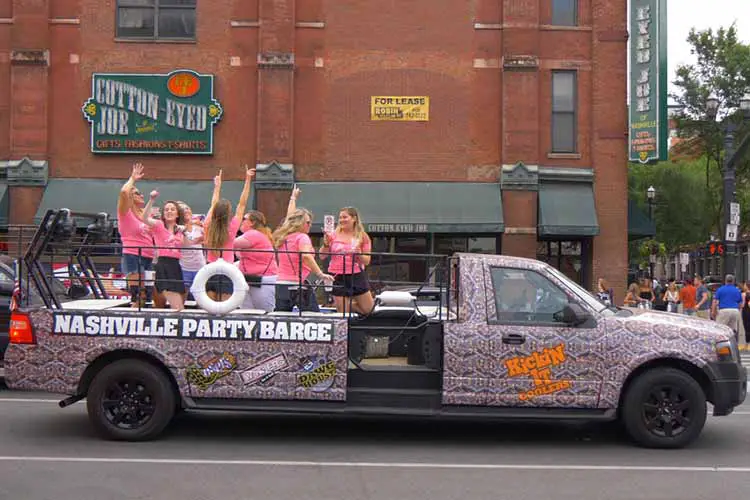 Girls celebrating on a Party Bus in Nashville 